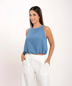 Blusa Globo Sisa Azul Blusas Para Mujer | Ticket Store Colombia 1