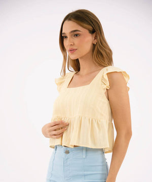Blusa Silueta Amplia Amarillo Pastel Blusas Para Mujer | Ticket Store Colombia 3