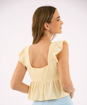 Blusa Silueta Amplia Amarillo Pastel Blusas Para Mujer | Ticket Store Colombia 4