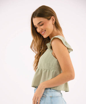 Blusa Silueta Amplia Verde Selva (Militar) Blusas Para Mujer | Ticket Store Colombia 2