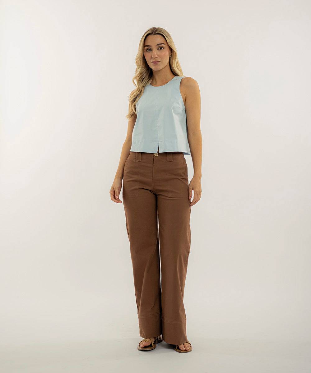 Blusa Sisa Cuello Redondo Azul Cielo Blusas Para Mujer | Ticket Store Colombia 1