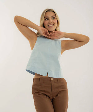 Blusa Sisa Cuello Redondo Azul Cielo Blusas Para Mujer | Ticket Store Colombia 3