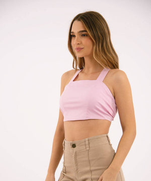Crop Top Tira Lazo Rosado Empolvado Blusas Para Mujer | Ticket Store Colombia 2