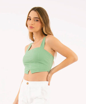 Crop Top Tiras Anchas Verde Blusas Para Mujer | Ticket Store Colombia 2