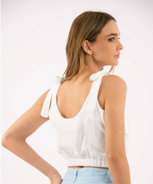 Blusa Lazos Moños Blanco Blusas Para Mujer | Ticket Store Colombia 3