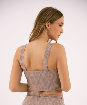 Crop Top Tiras Camel Blusas Para Mujer | Ticket Store Colombia 4