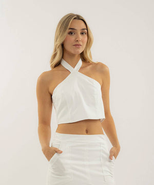 Blusa Escote Alto Blanco Blusas Para Mujer | Ticket Store Colombia 1