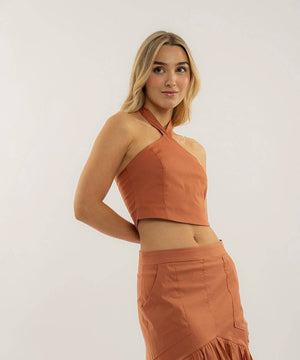 Blusa Escote Alto Terracota Blusas Para Mujer | Ticket Store Colombia 2