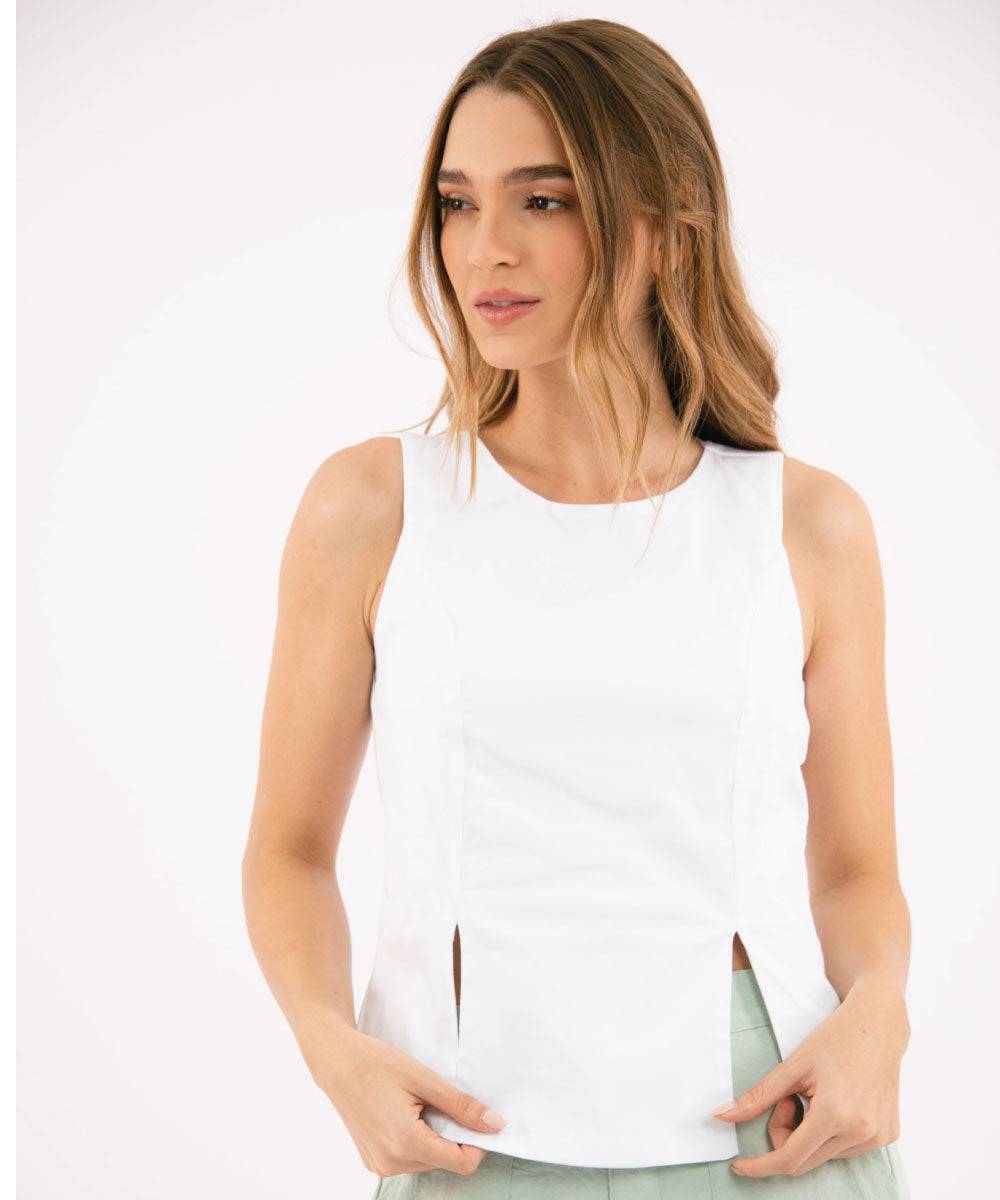 Blusa Cortes Con Aberturas Blanco Blusas Para Mujer | Ticket Store Colombia 1