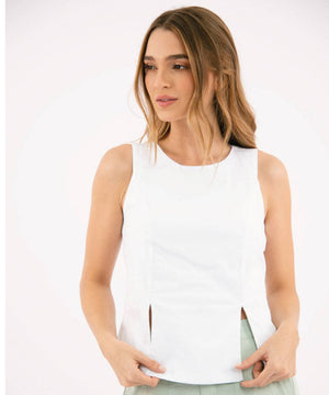 Blusa Cortes Con Aberturas Blanco Blusas Para Mujer | Ticket Store Colombia 1