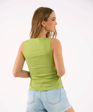 Blusa Cortes Con Aberturas Verde Oliva Blusas Para Mujer | Ticket Store Colombia 3