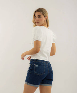 Blusa Con Moños En Escote Blanco Blusas Para Mujer | Ticket Store Colombia 4