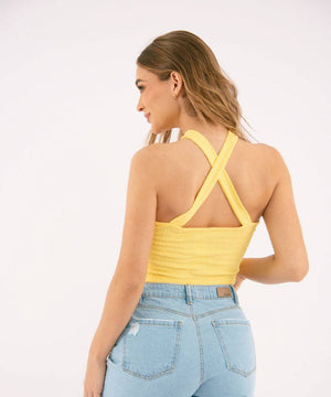 Blusa Tiras Amarillo Blusas Para Mujer | Ticket Store Colombia 3
