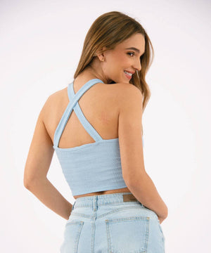 Blusa Tiras Azul Cielo Blusas Para Mujer | Ticket Store Colombia 3