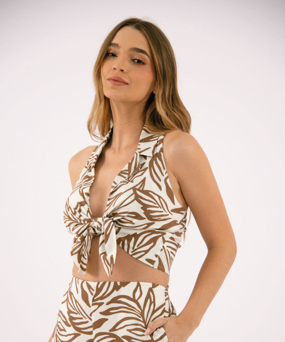 Blusa Halter Chocolate Blusas Para Mujer | Ticket Store Colombia 1