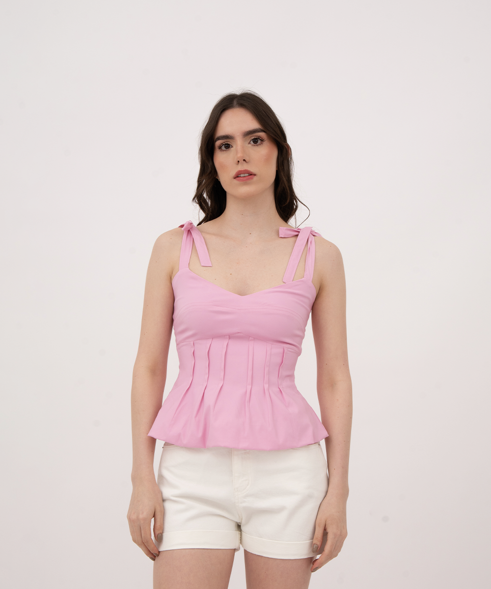 Blusa con prenses ROSADO
