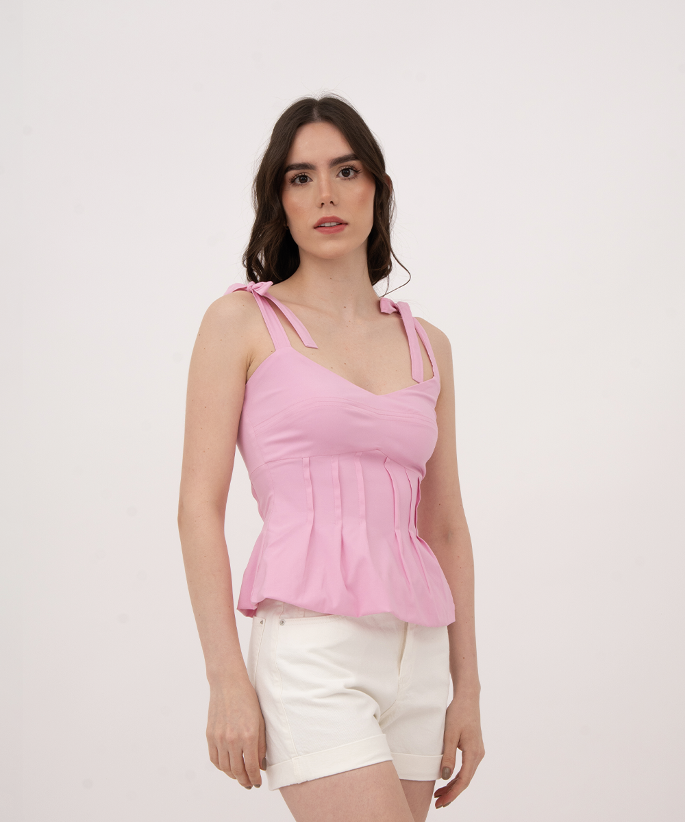 Blusa con prenses ROSADO