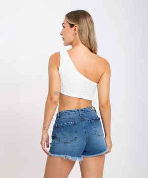 Blusa Asimetrica Marfil Blusas Para Mujer | Ticket Store Colombia 3