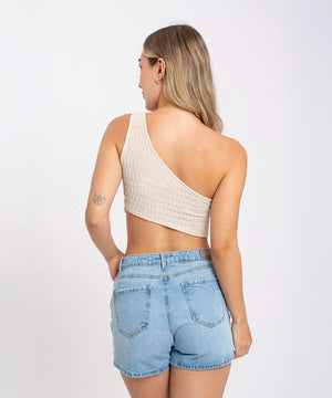 Blusa Asimetrica Beige Blusas Para Mujer | Ticket Store Colombia 3