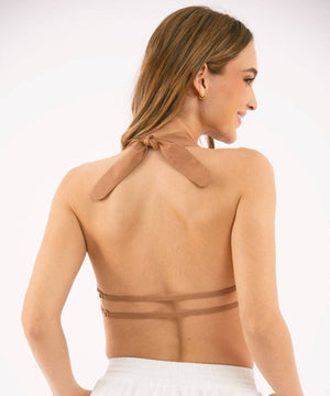 Blusa De Anudar En El Cuello Chocolate Blusas Para Mujer | Ticket Store Colombia 3