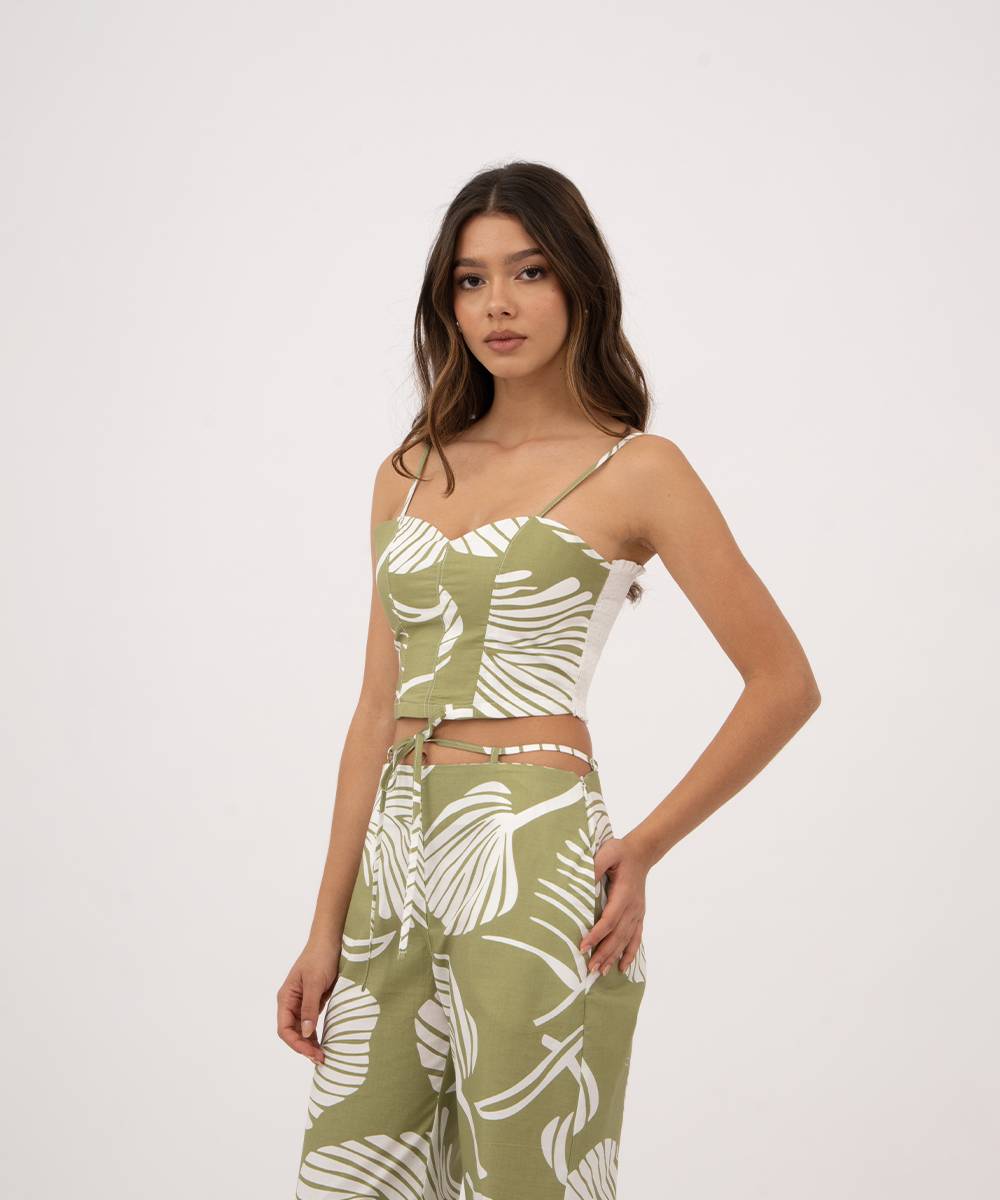Blusa strapless tira VERDE