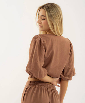 Blusa Mangas Globo Caramelo Blusas Para Mujer | Ticket Store Colombia 3