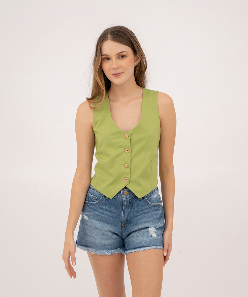 Chaleco con moño en posterior VERDE ESMERALDA