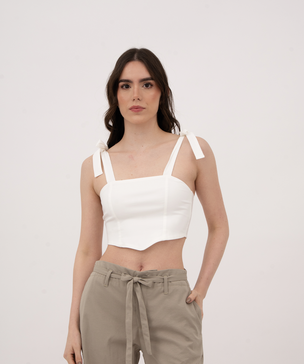 Blusa con tiras BLANCO