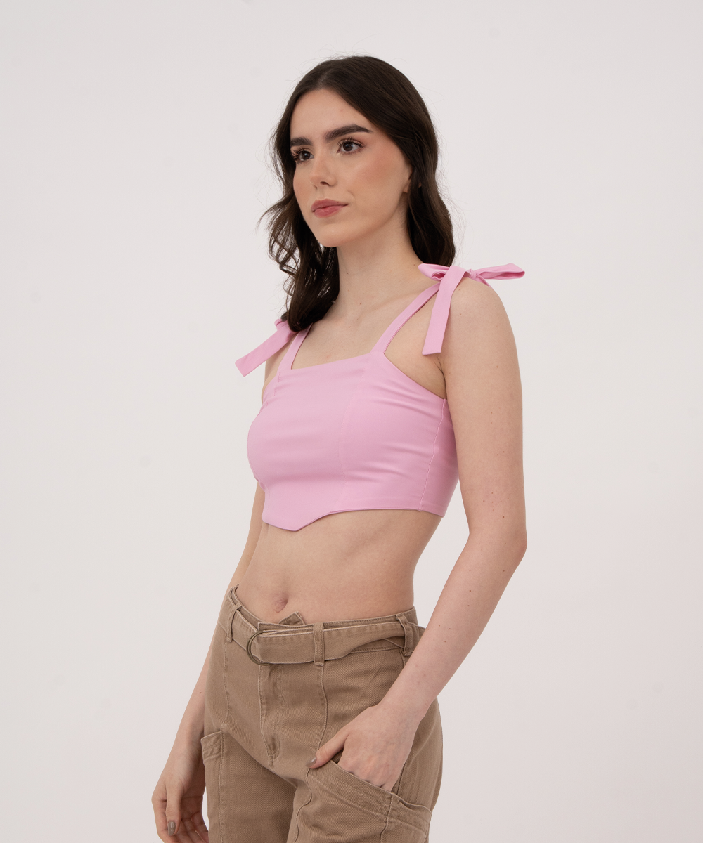 Blusa con tiras ROSADO