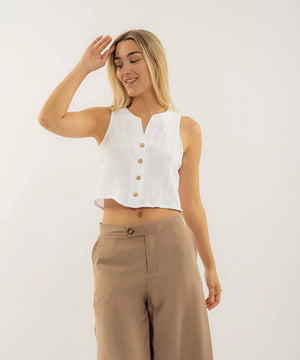 Blusa Sisa De Abotonar Blanco Blusas Para Mujer | Ticket Store Colombia 2