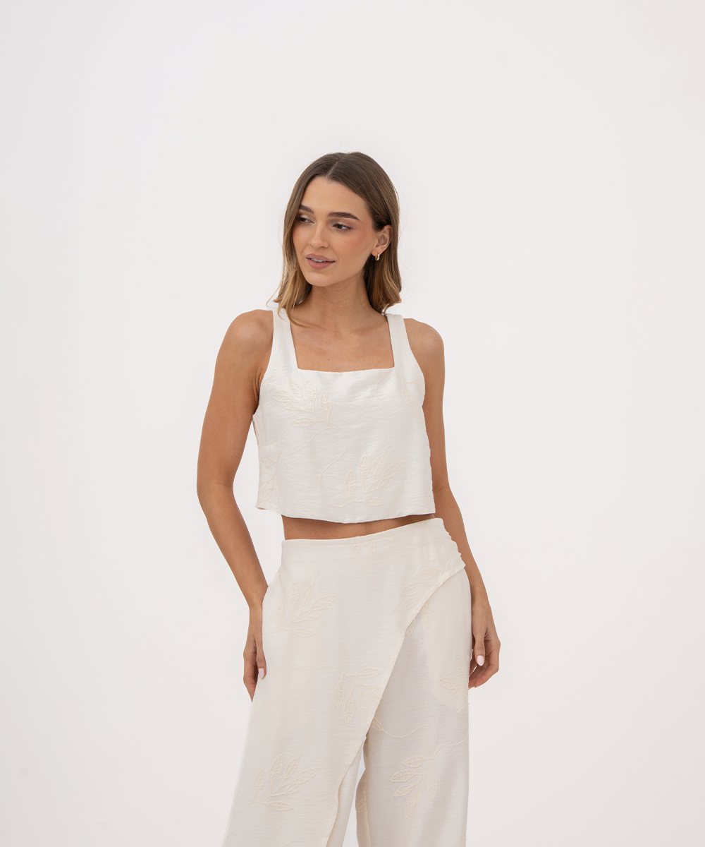 Top corte recto MARFIL