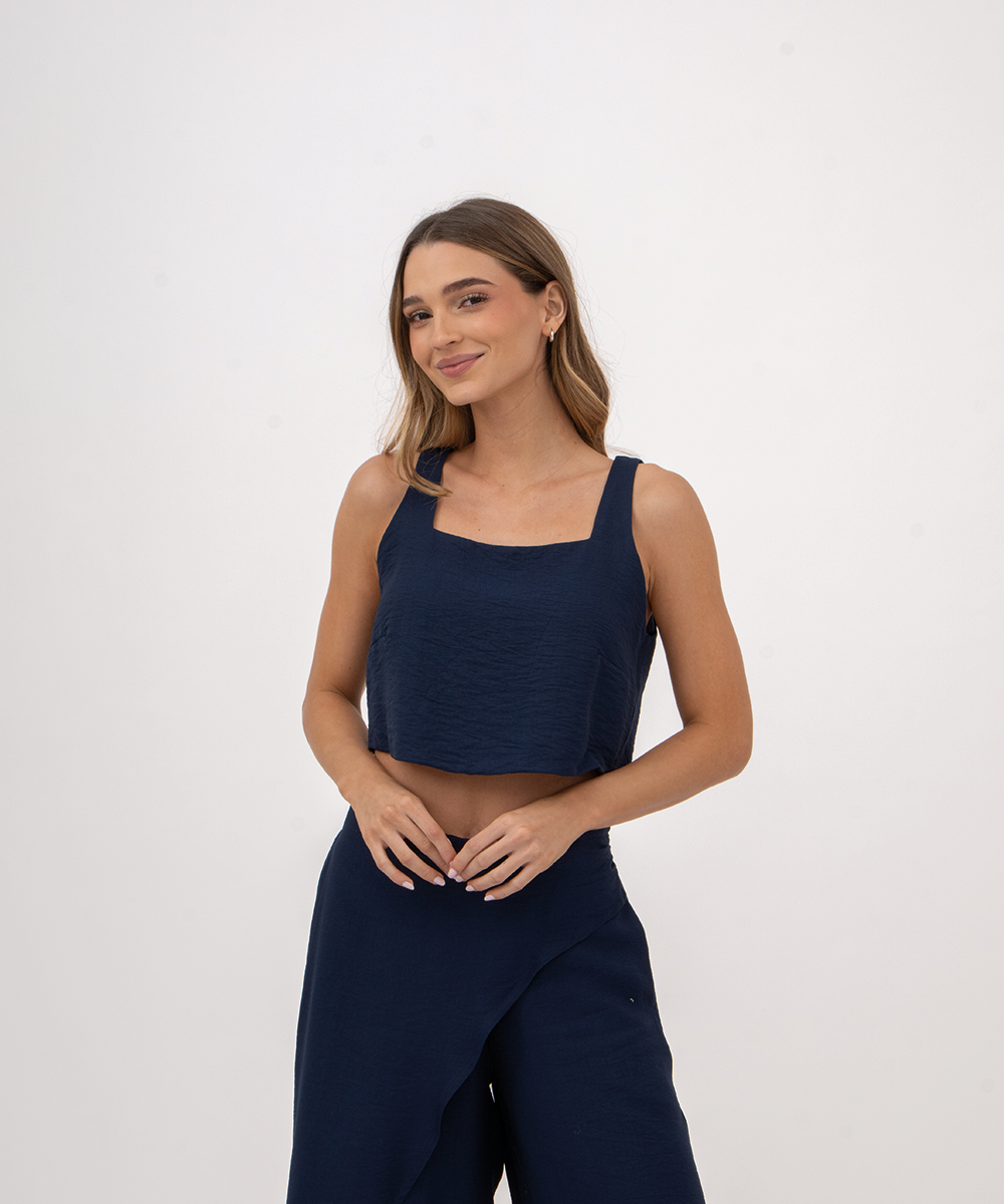 Top corte recto AZUL PROFUNDO