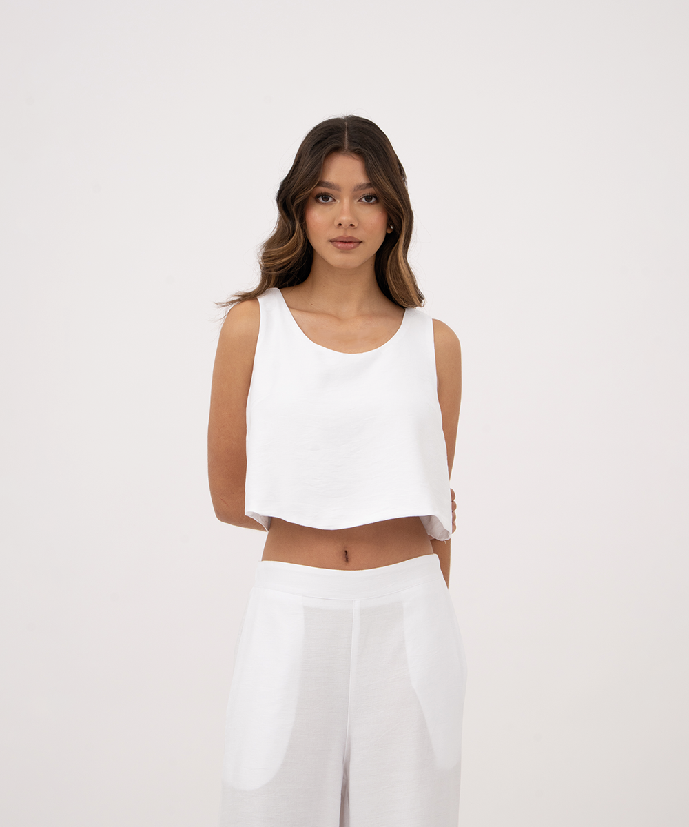 Blusa con abertura en espalda BLANCO