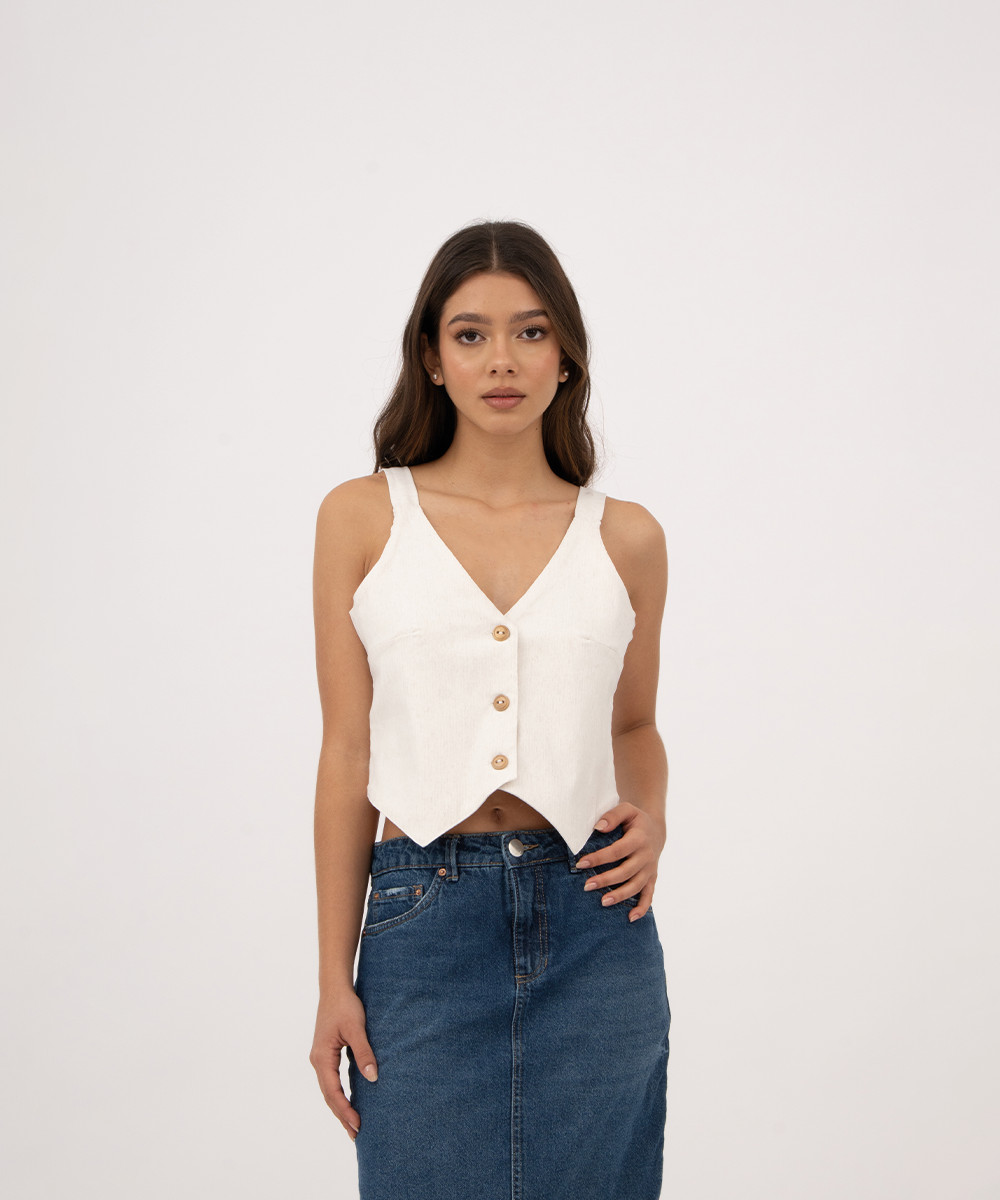 Chaleco de tiras MARFIL