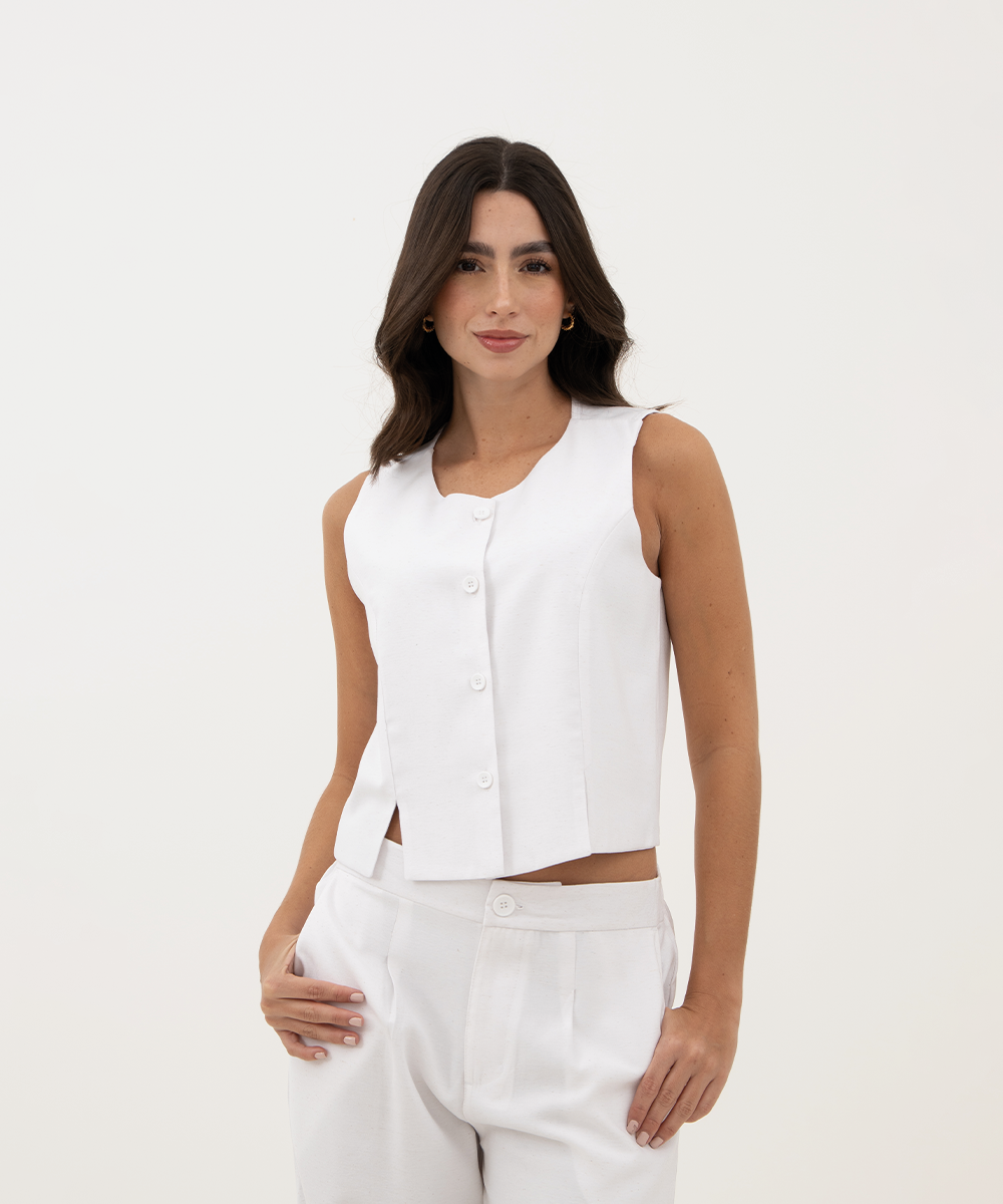 Blusa tipo chaleco BLANCO