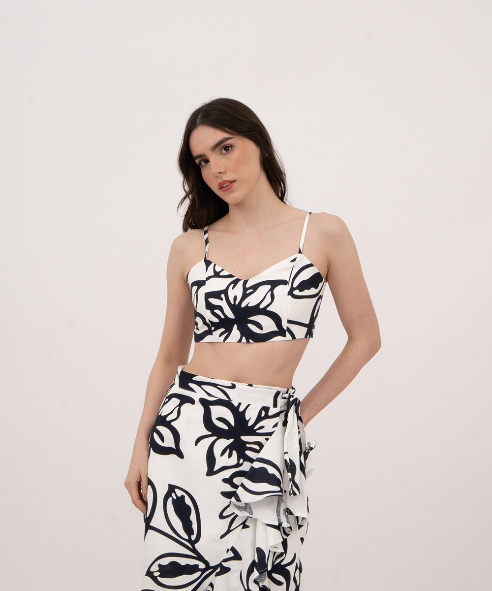 Crop top tiras AZUL PROFUNDO