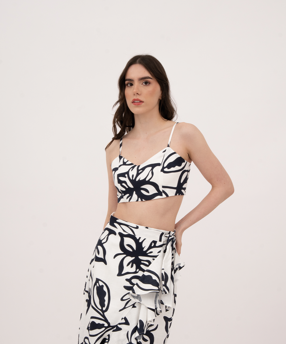 Crop top tiras AZUL PROFUNDO