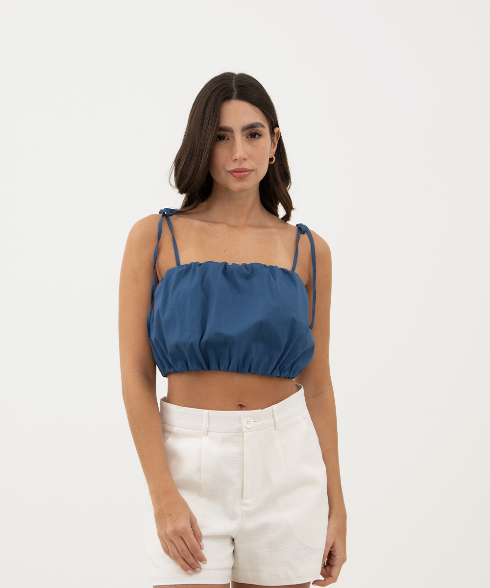 Top globo AZUL