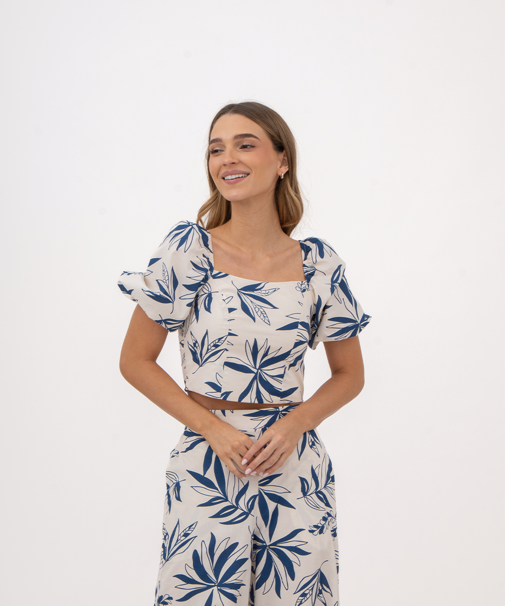 Blusa mangas volumen AZUL