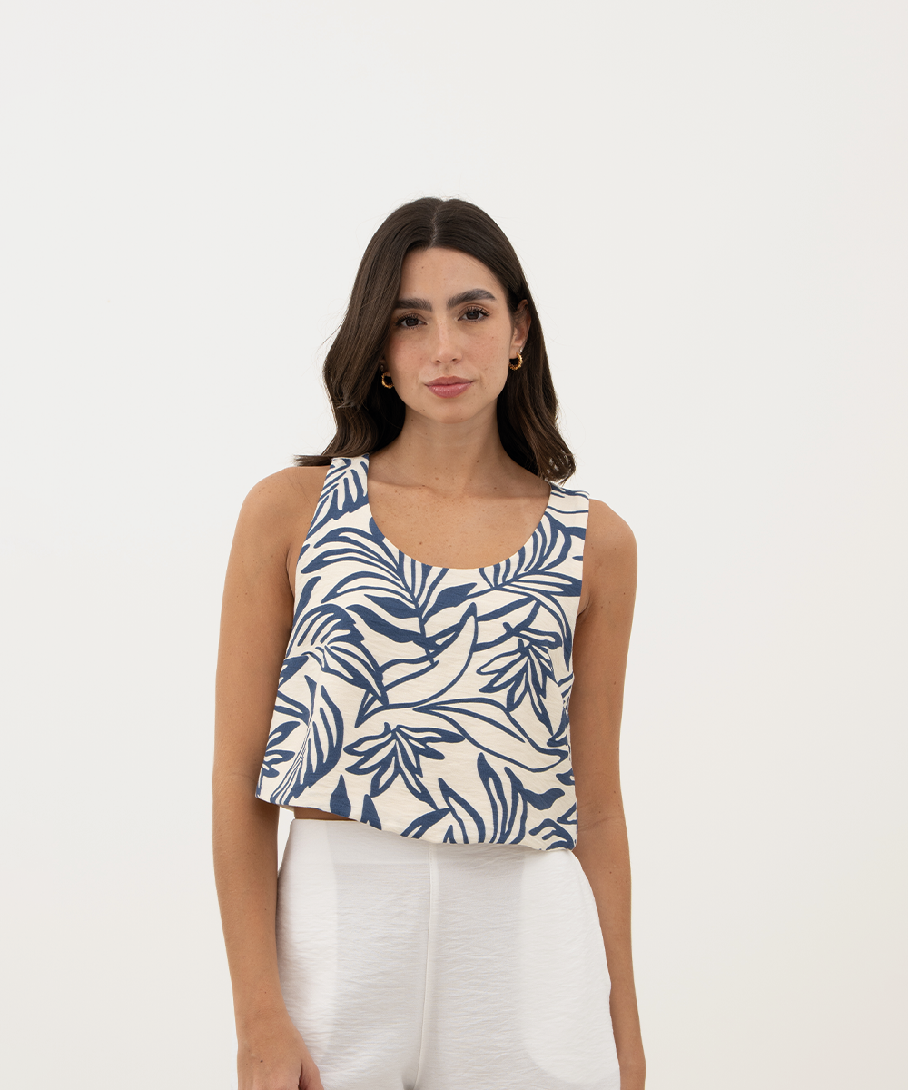 Blusa abertura en espalda AZUL PROFUNDO