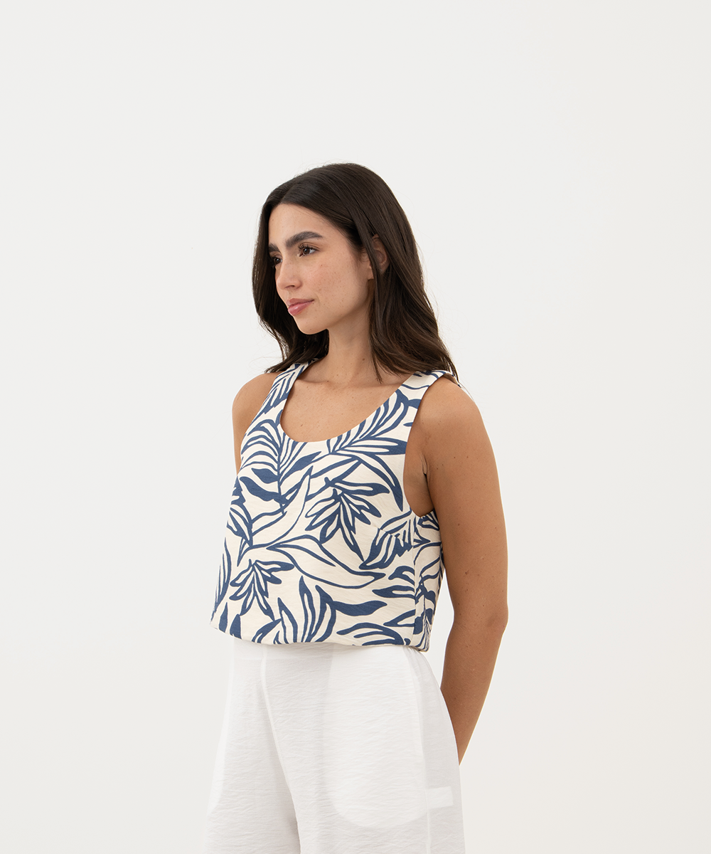 Blusa abertura en espalda AZUL PROFUNDO