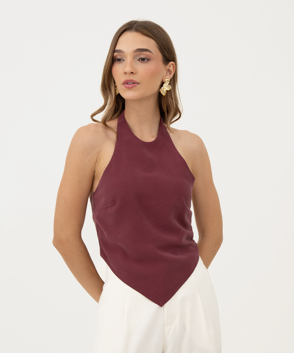 Blusa halter VINO PROFUNDO