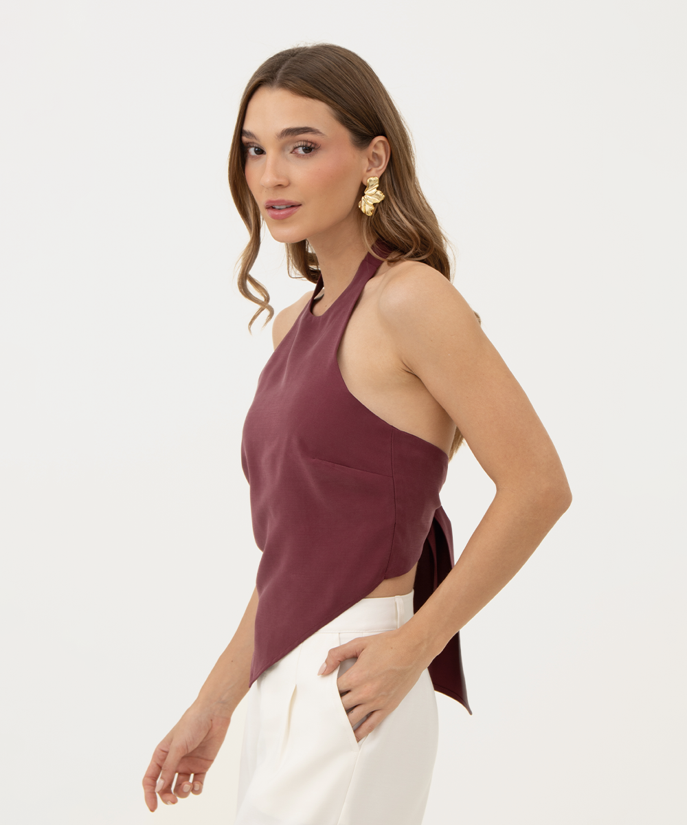 Blusa halter VINO PROFUNDO