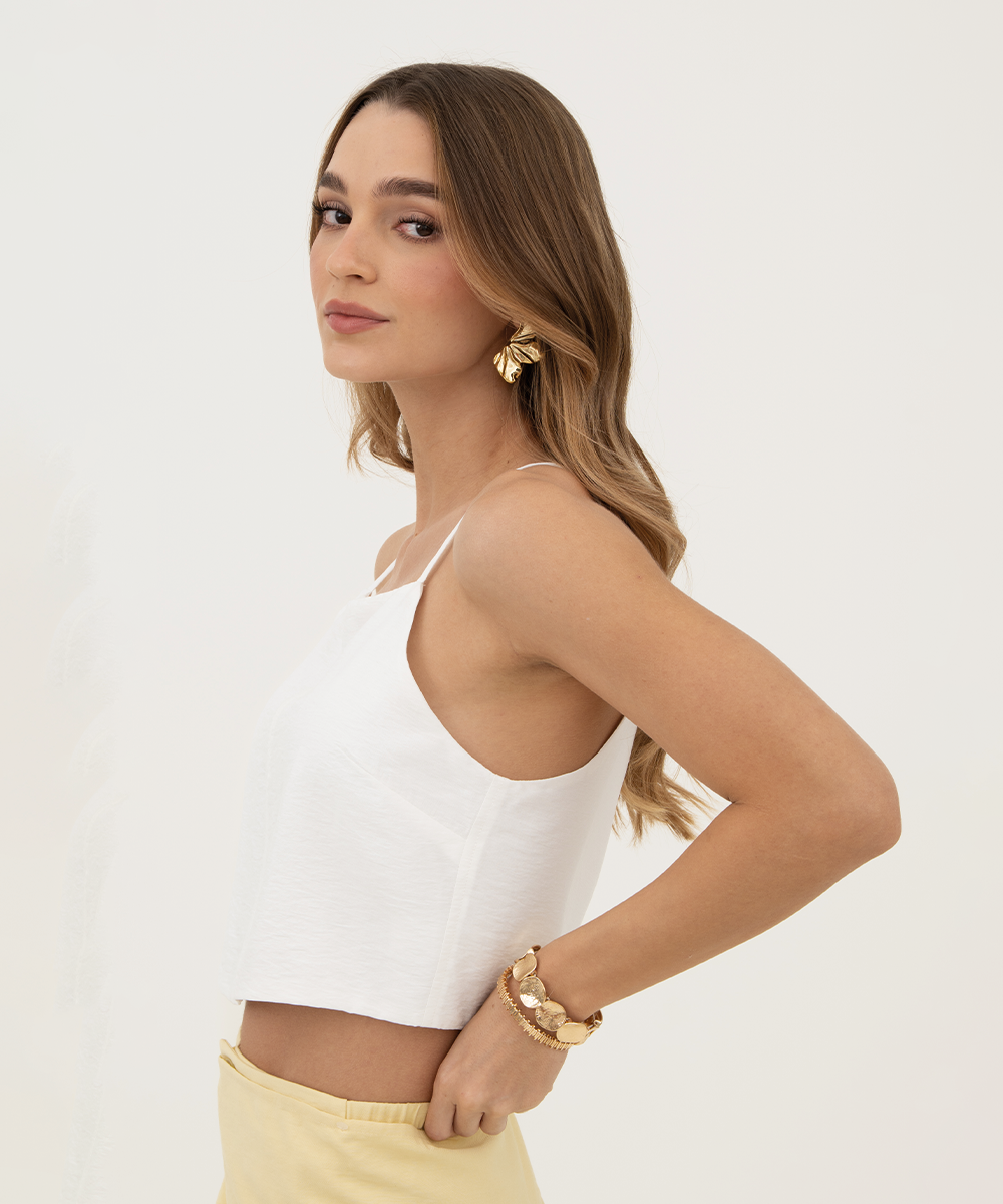 Blusa tiras cierre posterior Blanco