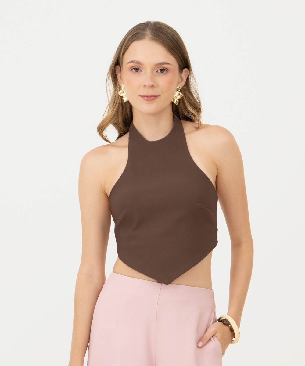 Blusa halter CHOCOLATE