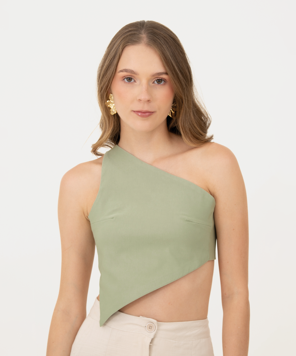 Blusa asimétrica VERDE OLIVA