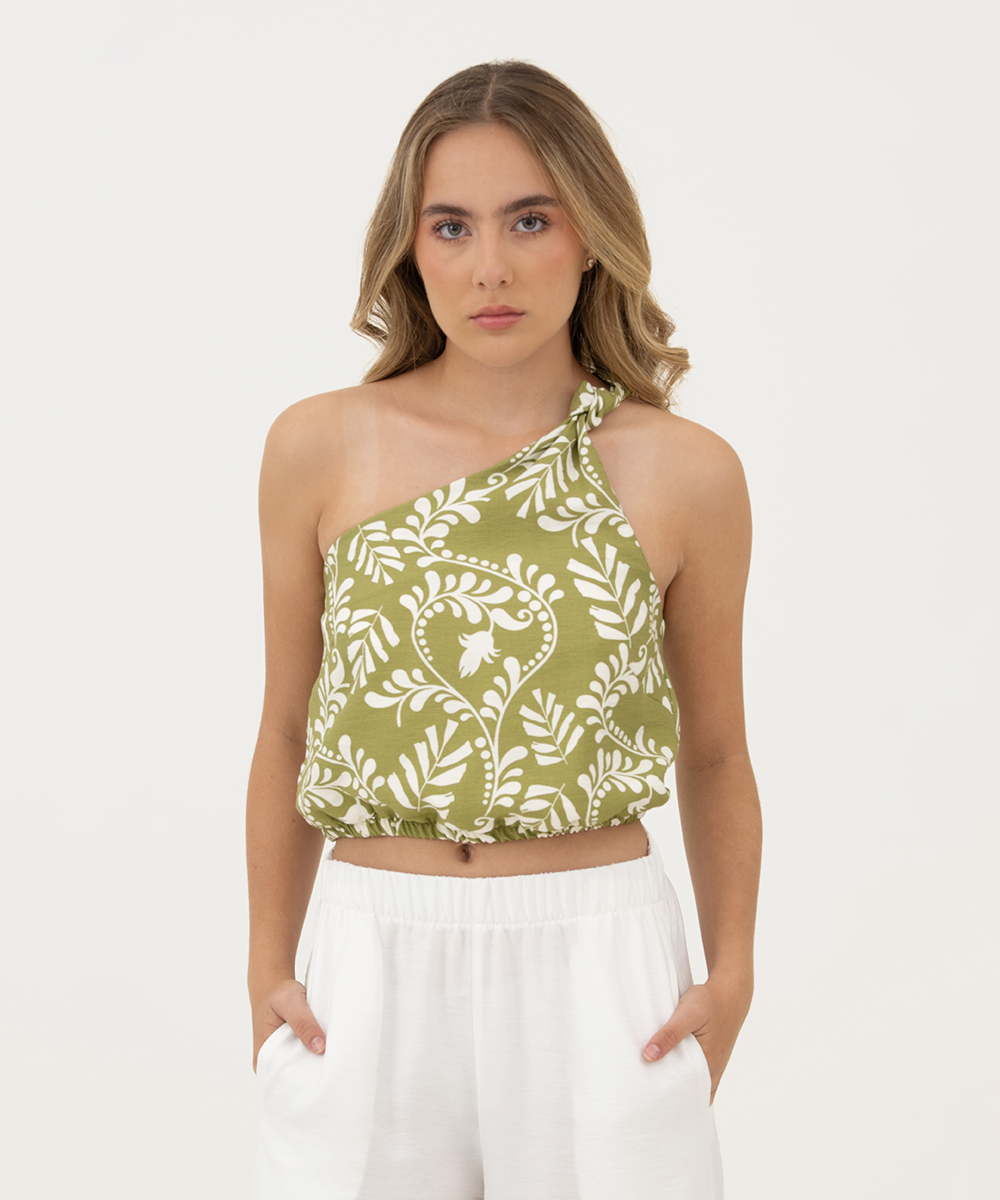 Blusa solo hombro VERDE OLIVA
