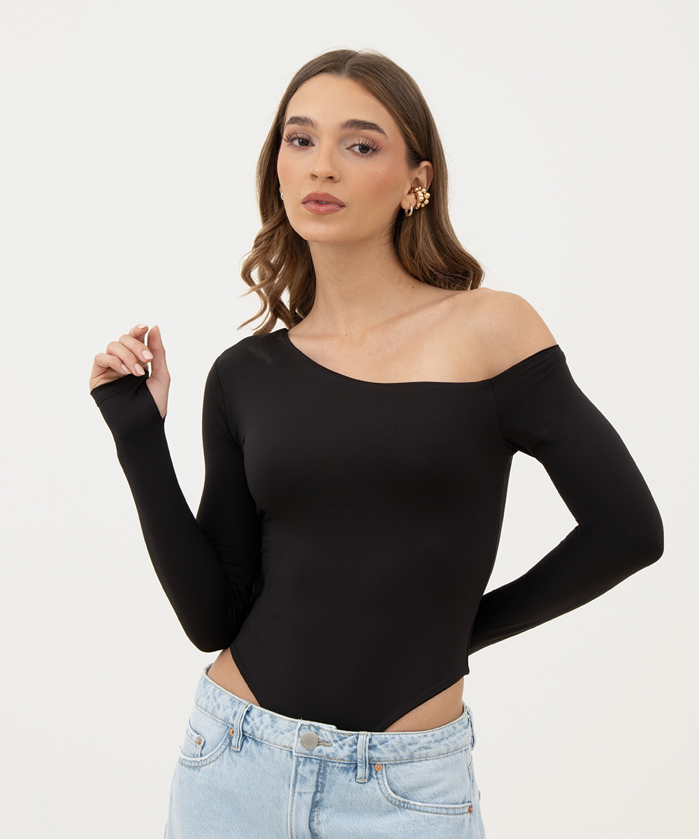 Body manga larga NEGRO