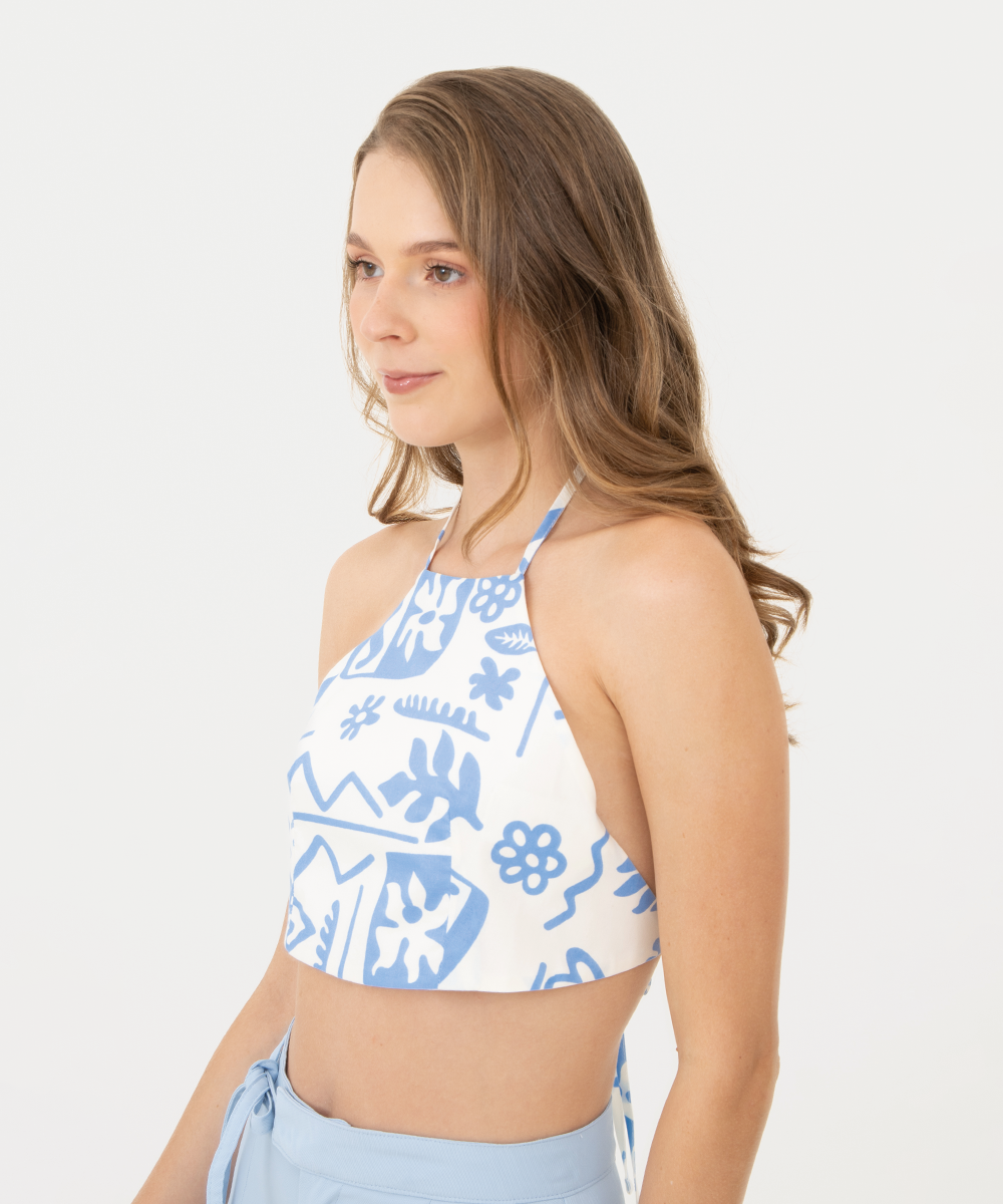 Blusa halter AZUL RADIANTE