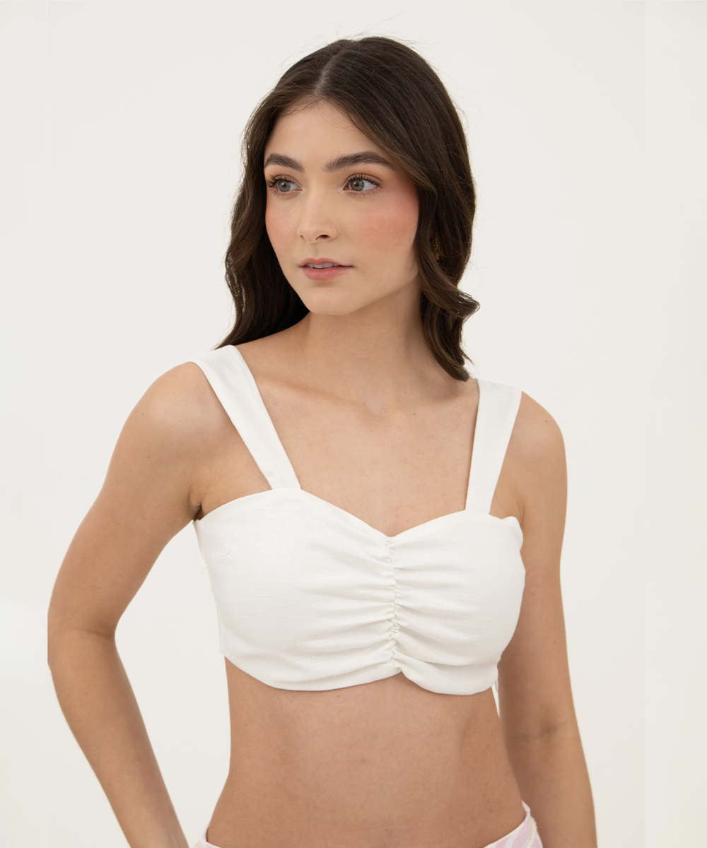 Blusa corta Blanco